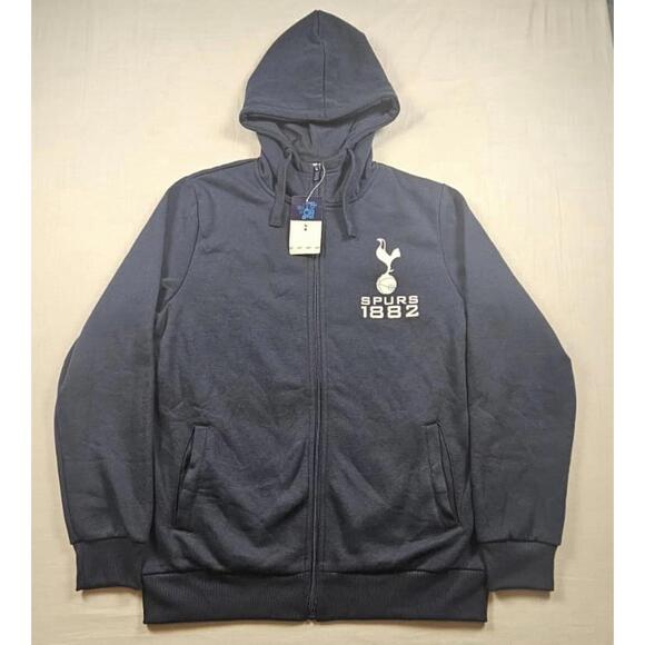 NWT Tottenham Hotspur Hoodie, Spurs 1882 Full Zip Blue Hoodie Men’s Size Large - Picture 1 of 5